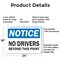 Signmission No Drivers Beyond This Point OSHA Notice Sign, Aluminum, 24in W x 18in L, 2PK OS-2PACK-NS-A-1824-L-19551 - alternate 3